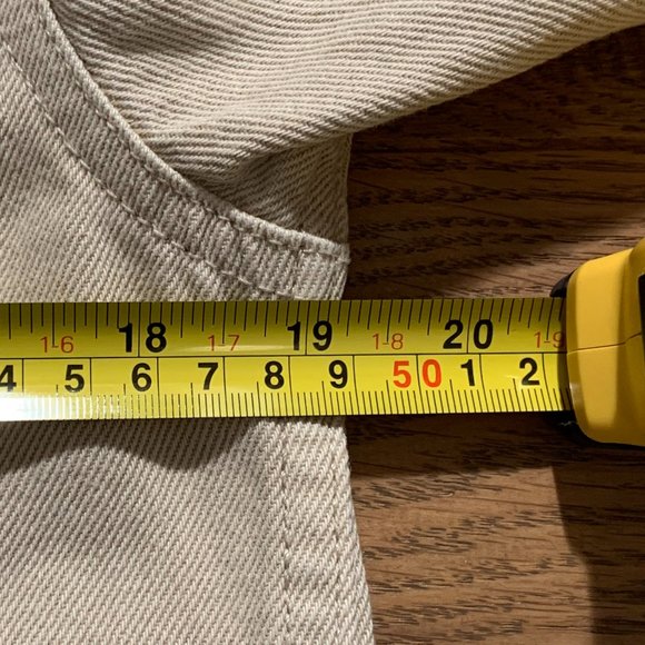 Zara Man Unisex Denim Relaxed Fit Shirt Jacket Shacket Cotton Beige Tan Size S - Picture 11 of 13